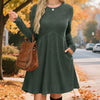 Long-Sleeved Knit Fall Dress