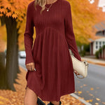 Long-Sleeved Knit Fall Dress