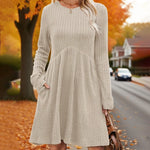 Long-Sleeved Knit Fall Dress