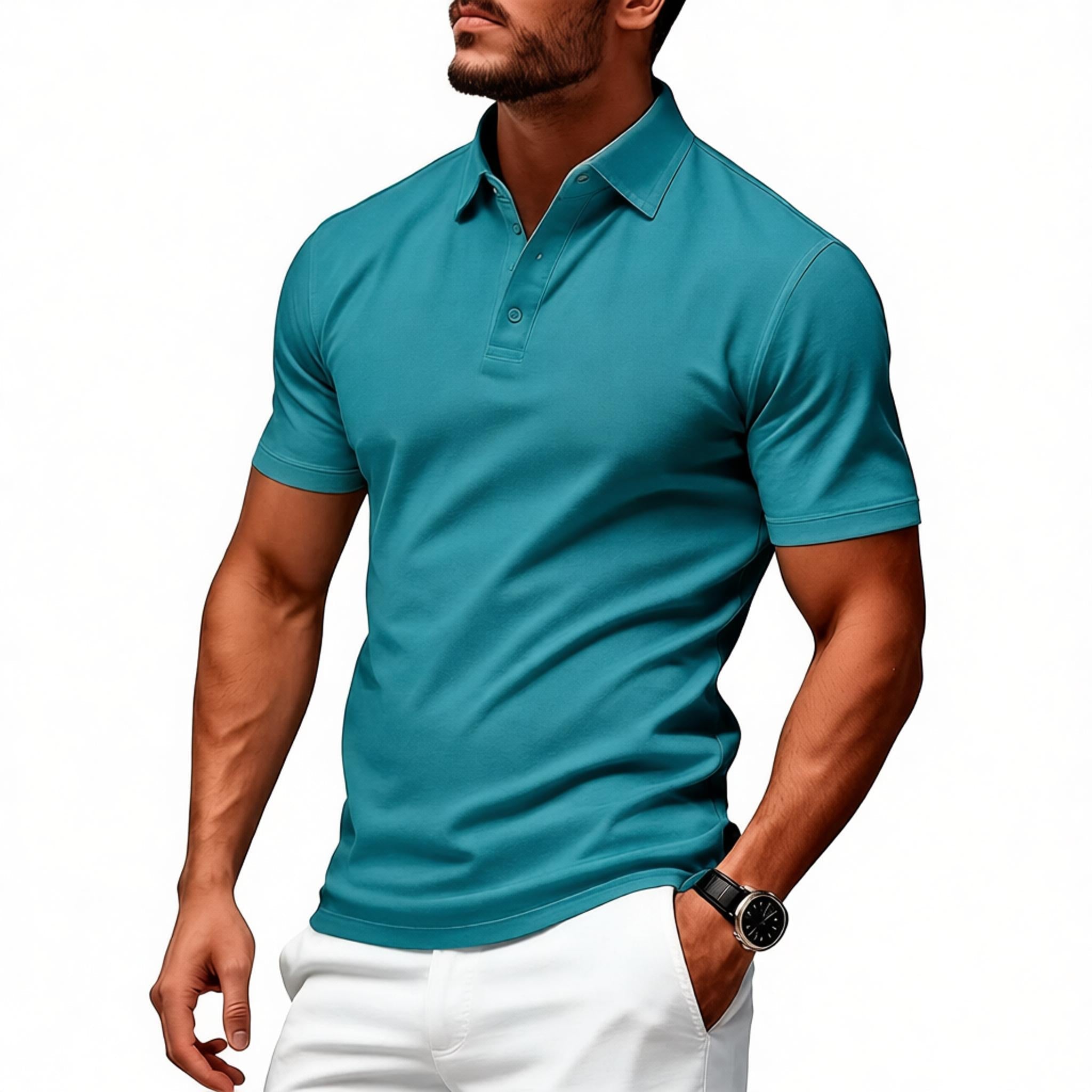 Men's Quick-Dry Short-Sleeve Lapel T-Shirt