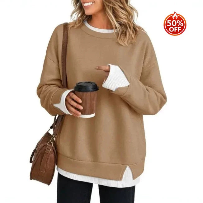 Women's Relaxed Layered Long-Sleeve Sweatshirt - product image 3