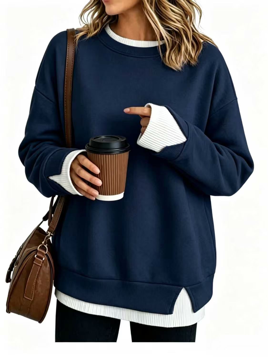 Women's Relaxed Layered Long-Sleeve Sweatshirt - product image 12