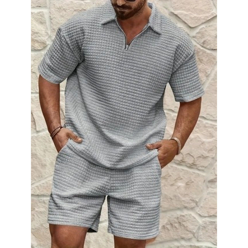 Men Solid Color Casual Summer 2‑Piece Tee & Shorts Set - product image 2