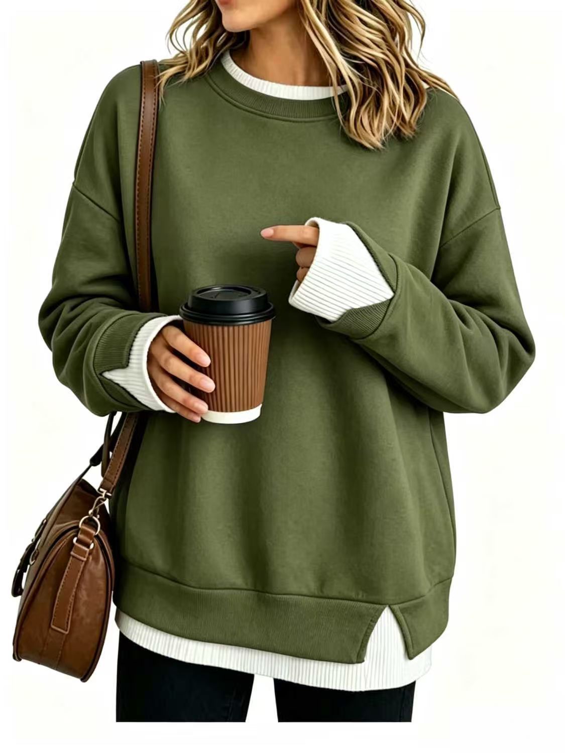 Women's Relaxed Layered Long-Sleeve Sweatshirt - product image 13
