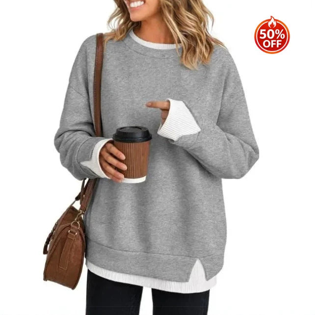 Women's Relaxed Layered Long-Sleeve Sweatshirt - product image 1