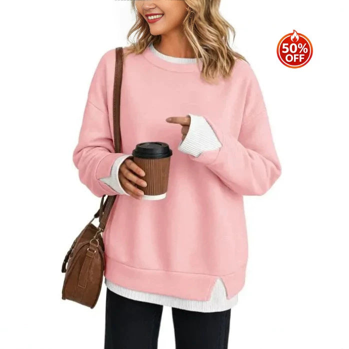 Women's Relaxed Layered Long-Sleeve Sweatshirt - product image 5