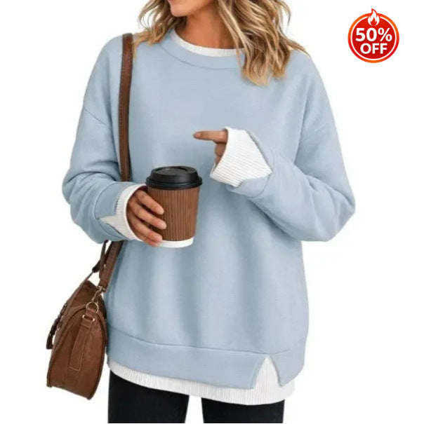 Women's Relaxed Layered Long-Sleeve Sweatshirt - product image 4