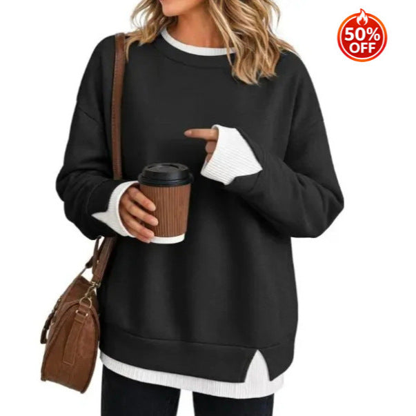 Women's Relaxed Layered Long-Sleeve Sweatshirt - product image 2