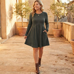 Long-Sleeved Knit Fall Dress