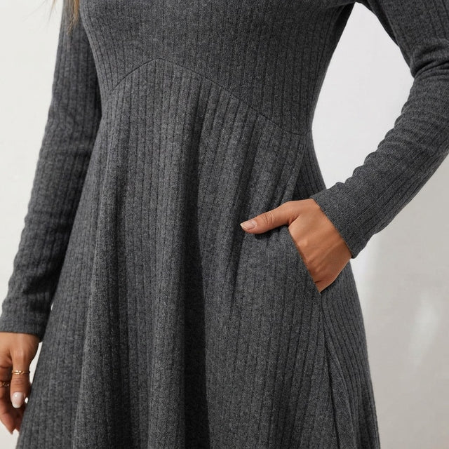 Long-Sleeved Knit Fall Dress